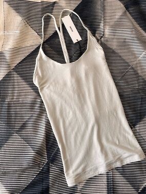 NWT Joah Brown XS/Small open T back cami in chalk off white cream
